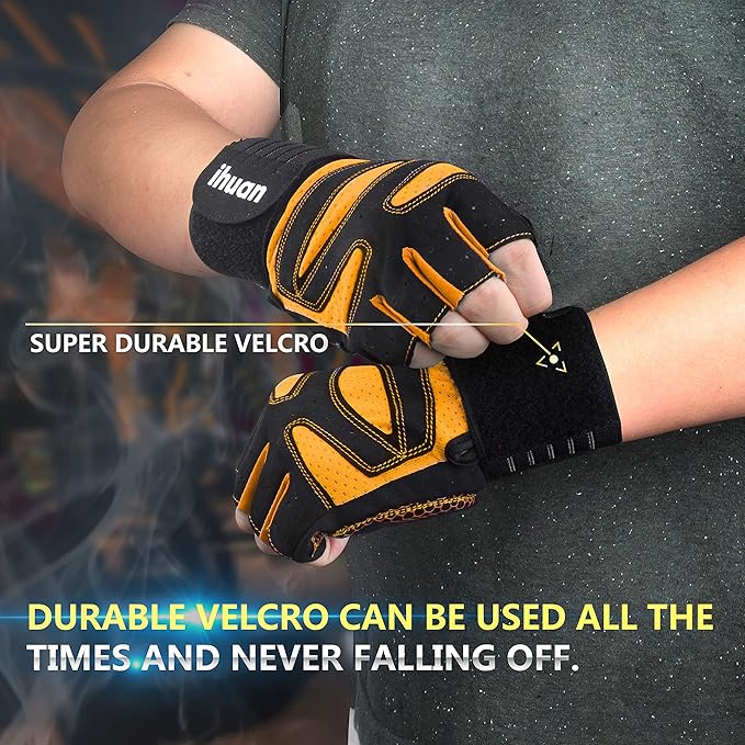 ihuan Ventilated Weight Lifting Gym Workout Gloves