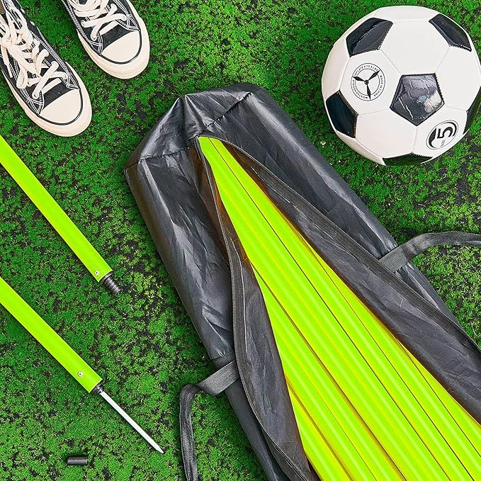 Lenwen 12 Pcs Soccer Training Poles Agility Poles