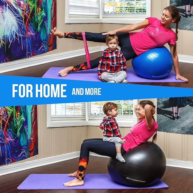 Exercise Ball – Extra Thick Eco-Friendly & Anti-Burst 2200lbs, Stability