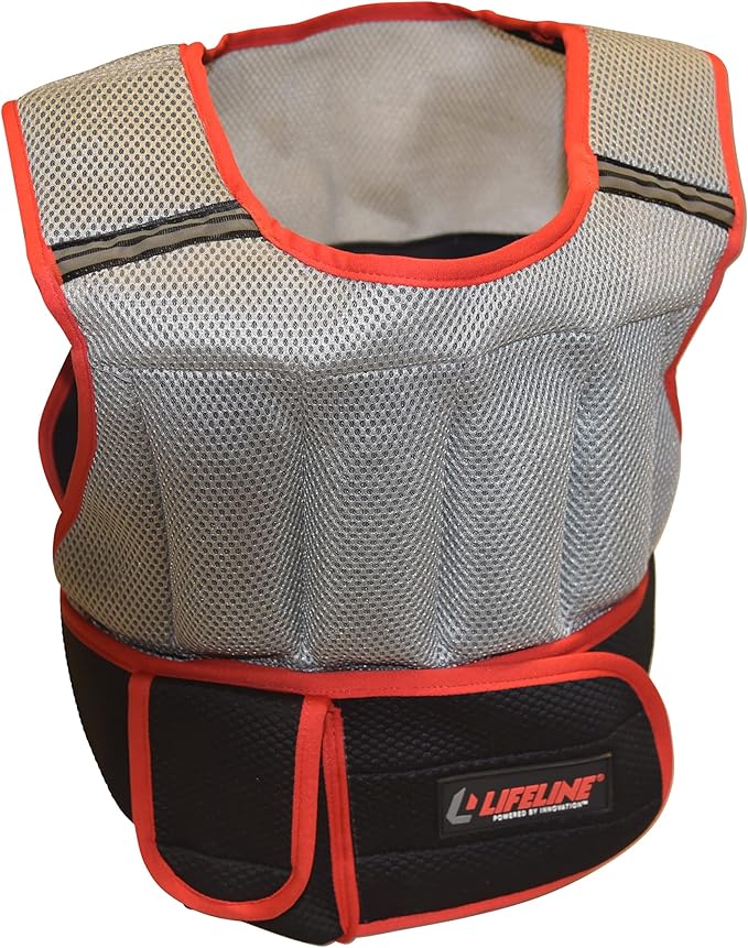 Lifeline Adjustable Weighted Vest up to 10lb with Padded Shoulders and Reflective Stripes