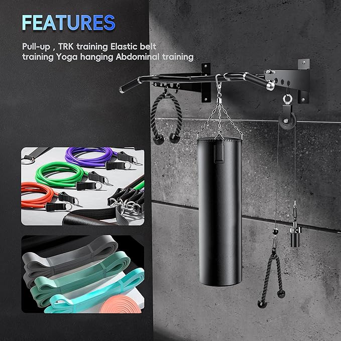 Multifunctional Wall Mounted Pull Up Bar - 48’’ 500 lbs