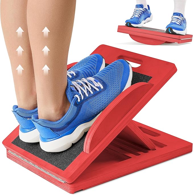 slant Board Turns Into balance board - Premium Calf Stretcher and Wobble Board for Effective Calf Stretching and Squats