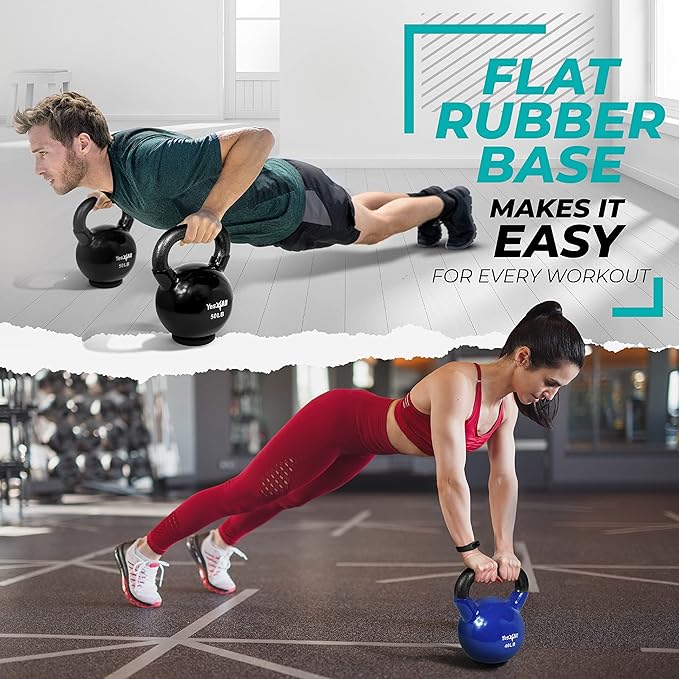 Yes4All Kettlebells Rubber Base (10-65 lbs)