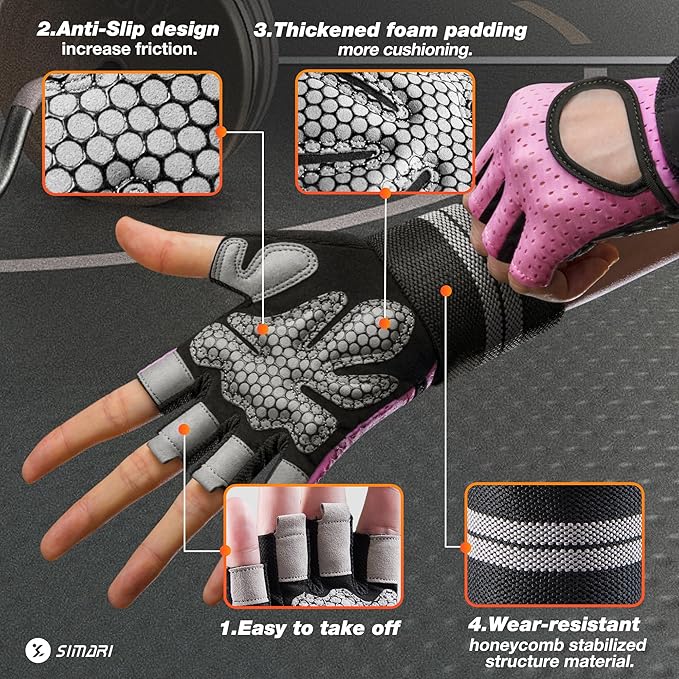 SIMARI Breathable Workout Gloves for Men Women