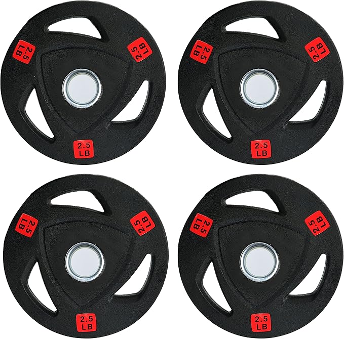 Signature Fitness Vinyl Coated Cast Iron Plate Weight Plate for Strength Training and Weightlifting, Standard or Olympic, Multiple Sizes