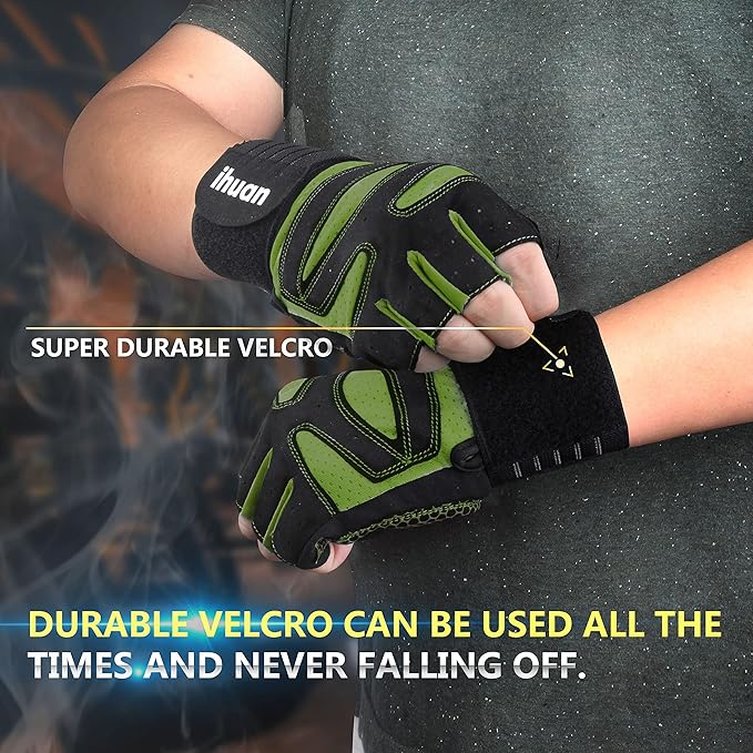 ihuan Ventilated Weight Lifting Gym Workout Gloves