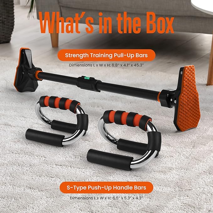 SQUATZ Doorway Pullup Bar & S-Shaped Push Up