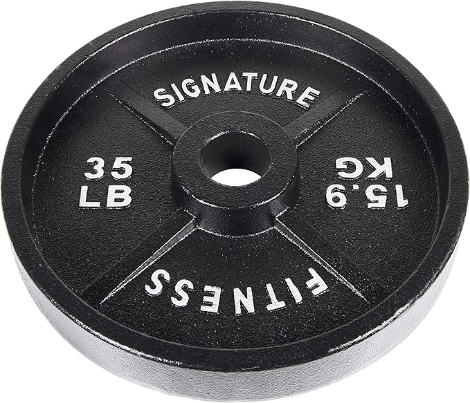 Signature Fitness Deep Dish 2-Inch Olympic Cast Iron