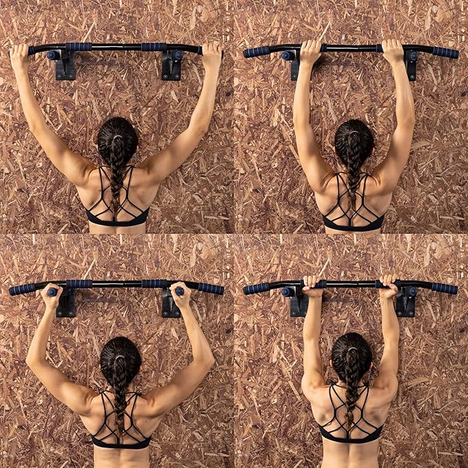 Navaris Pull Up Bar - Wall Mounted Chin 36.6x19.8x7.1 inches