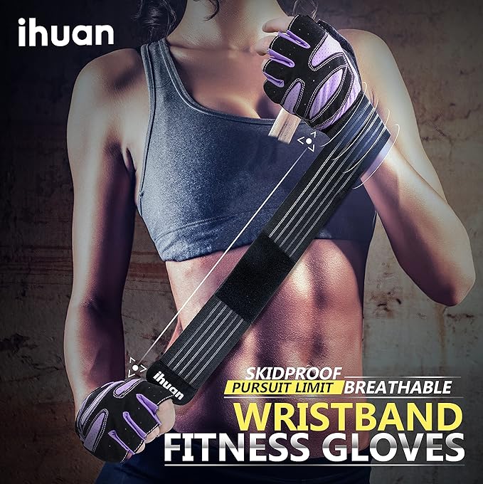 ihuan Ventilated Weight Lifting Gym Workout Gloves
