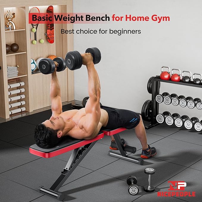 Basic Weight Bench for Home Gym 8 Backrests, 660LBS Weight