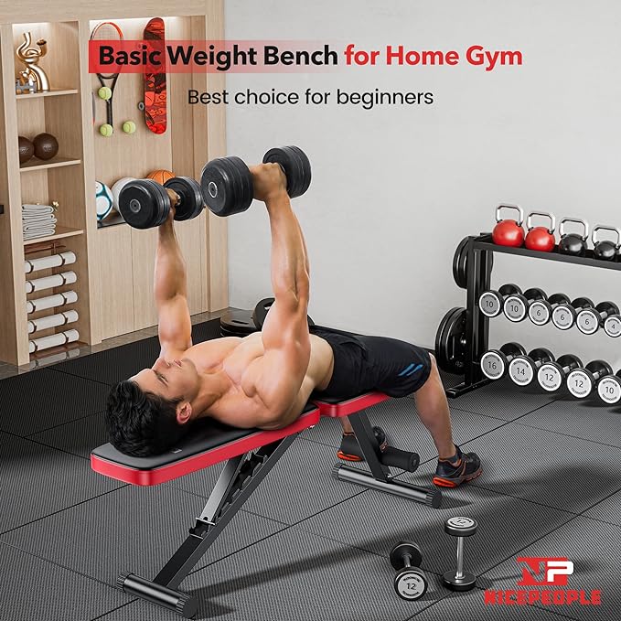 Basic Weight Bench for Home Gym 8 Backrests, 660LBS Weight