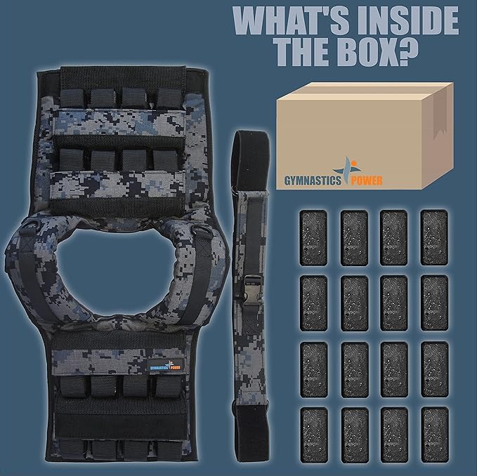 Weighted Vest 6lb, 10lb, 12lb, 25lb, 35lb, 45lb, 60lb Removable Iron Weights for Men and Women Workout for Calisthenics and Fitness Sport Training