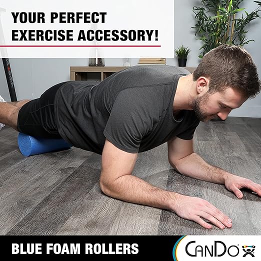 CanDo Blue PE Foam Rollers for Fitness 6" x 36" Round