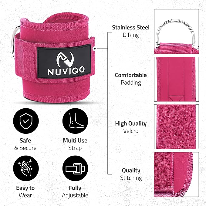 Barbell Pad & 2 Ankle Straps for Cable