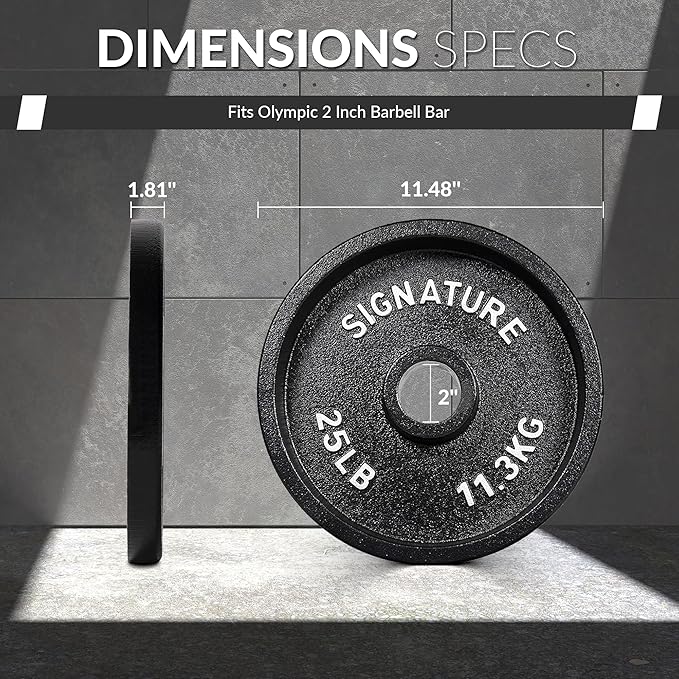 Deep Dish 2-Inch Olympic Cast Iron Weight Plates with E-Coating