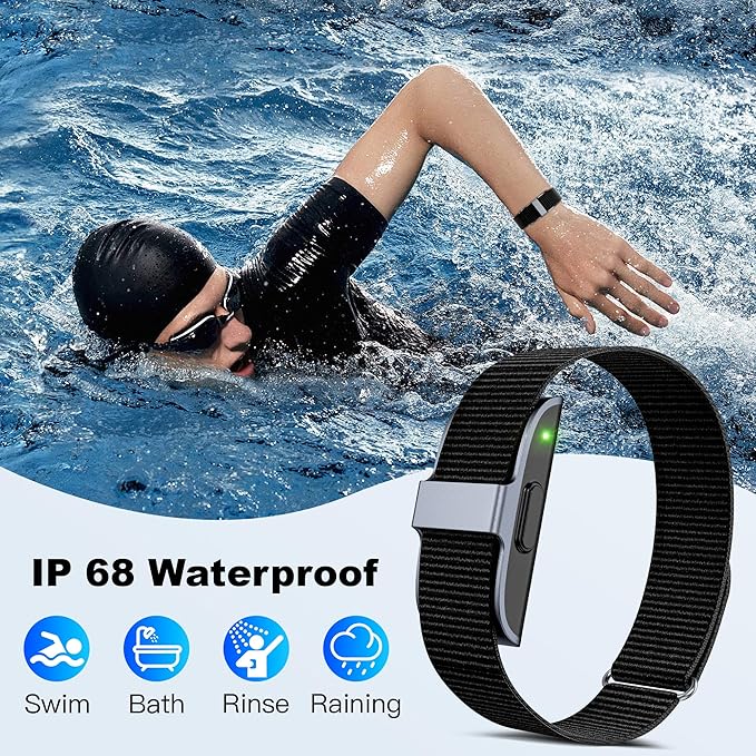 Sleep & Fitness Tracker for Women Men | 24/7 Heart Rate, Blood Oxygen & Stress Monitor | Step & Calorie Counter | IP68 Waterproof Activity Tracker, Black (No App Subscription)