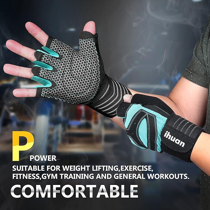 ihuan Ventilated Weight Lifting Gym Workout Gloves