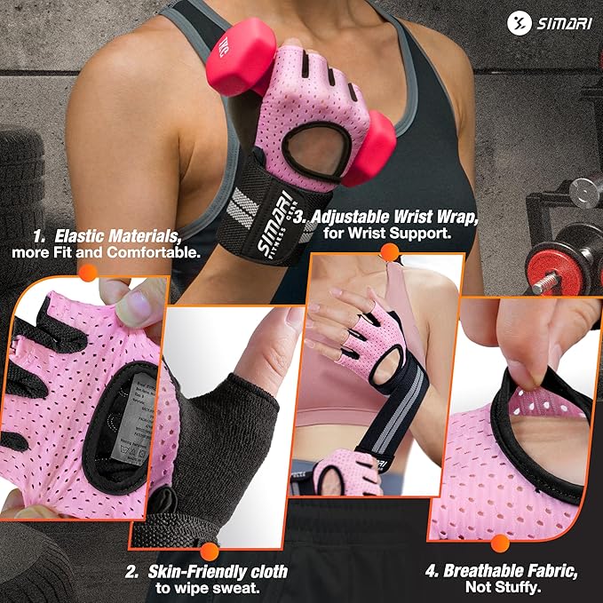 SIMARI Breathable Workout Gloves for Men Women