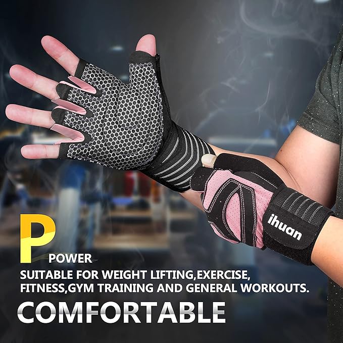 ihuan Ventilated Weight Lifting Gym Workout Gloves