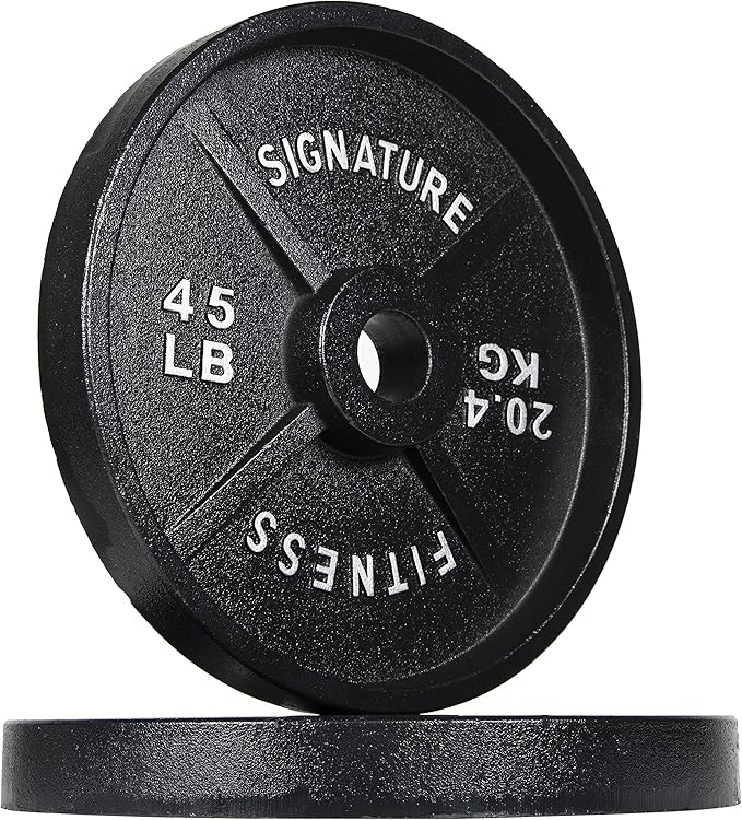 Signature Fitness Deep Dish 2-Inch Olympic Cast Iron