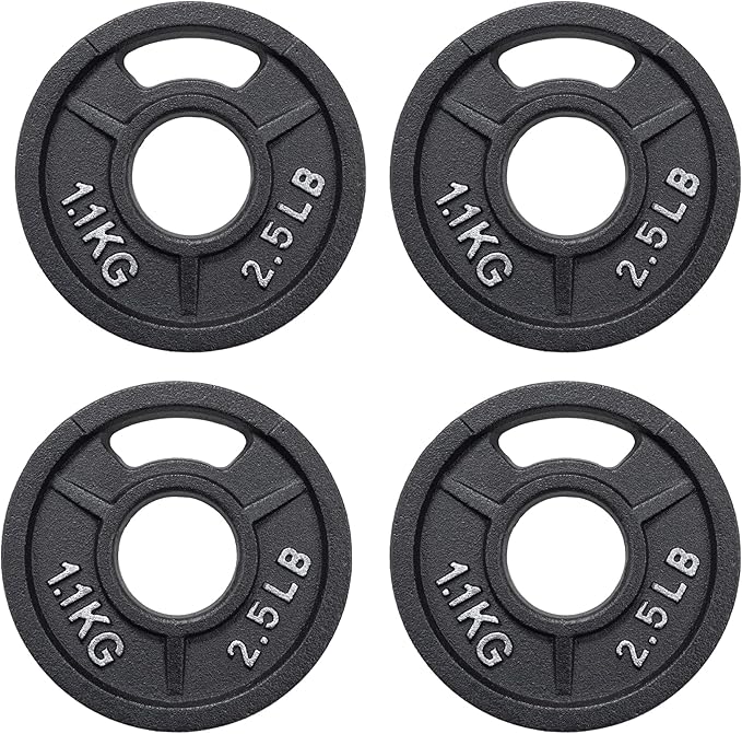 Signature Fitness Cast Iron Plate Weight Plate for Strength Training and Weightlifting, Olympic or Standard