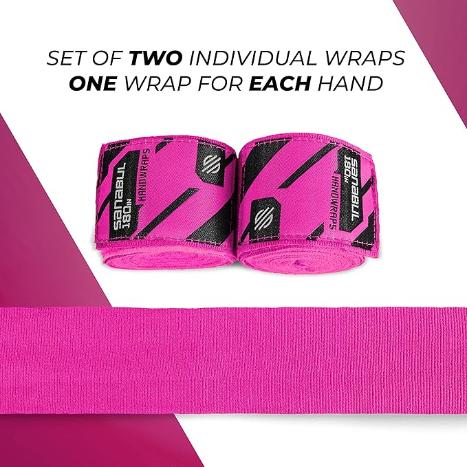 Sanabul Elastic 180 inch Boxing Hand Wraps for Boxing Gloves Muay Thai Kickboxing MMA Wraps for Men & Women