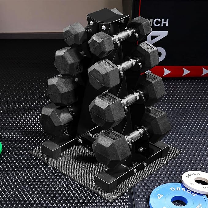Premium Rubber Coated Hex Dumbbell Weight Set, Multiple Packages
