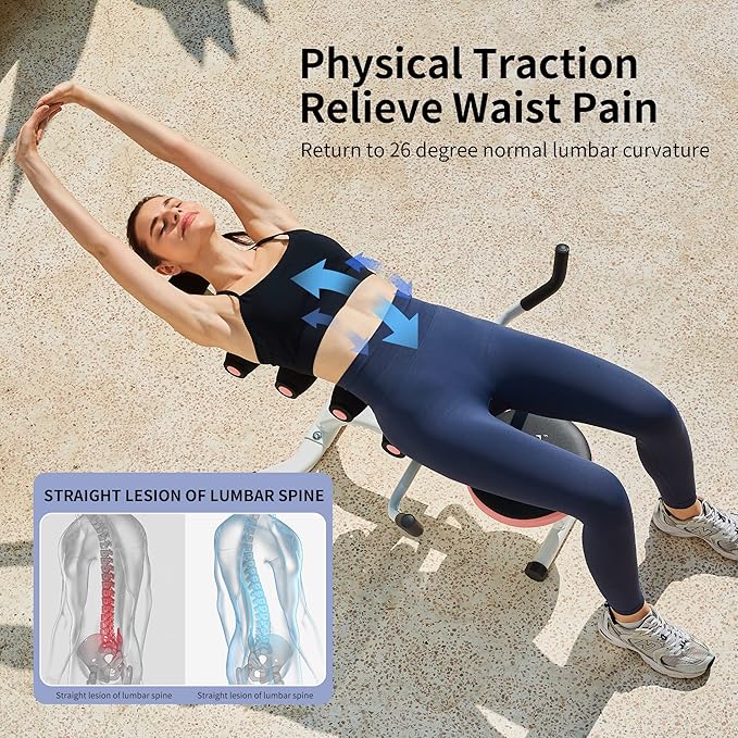 Leikefitness Back Relax Chair with Foam Roller Relieve 360° Rotating