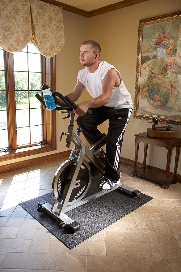 SuperMats Heavy Duty Equipment Mat 11GS-GRAY Made in U.S.A. for Large Treadmills Ellipticals Rowers Rowing Machines Recumbent Bikes and Exercise Equipment Color Gray (3-Feet x 6.5-Feet) (36" x 78") (91.44 cm x 198.12 cm)