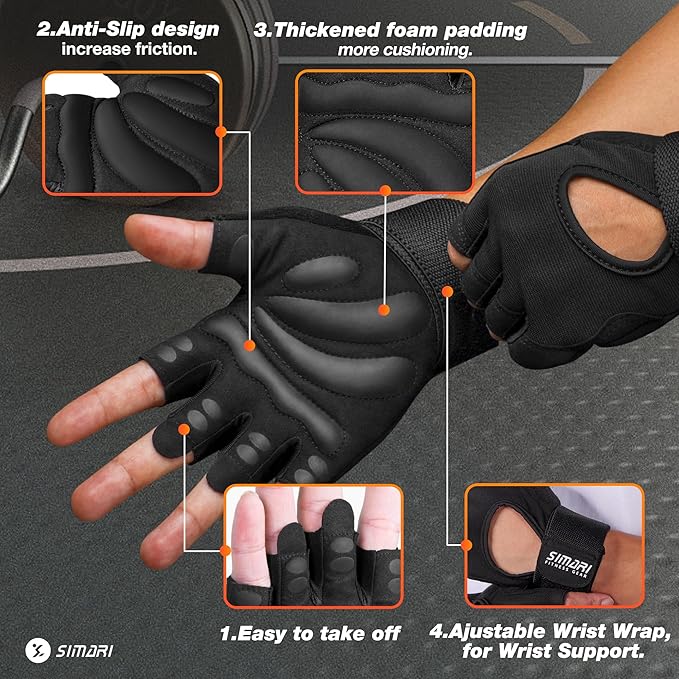 SIMARI Breathable Workout Gloves for Men and Women