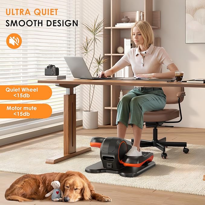 soges Under Desk Elliptical Machine,Seated Pedal Exerciser for Senior,12 Adjustable Speeds Portable bidirectional Ellipse Exerciser,Ellipse Leg Exerciser with Remote Control and Manual Mode