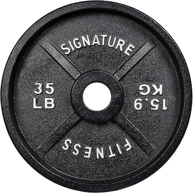 Signature Fitness Deep Dish 2-Inch Olympic Cast Iron