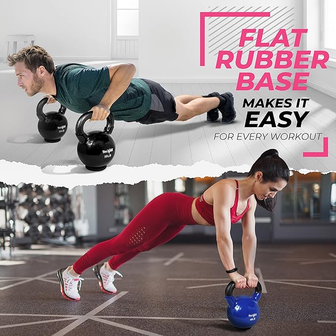 Yes4All Kettlebells Rubber Base (10-65 lbs)