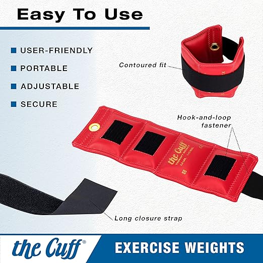 The Cuff Original Adjustable Ankle and Wrist Weight 10 lb,