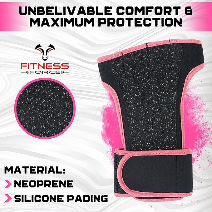 FITNESS FORCE Ventilated Gym Gloves for Men with Built-in Wrist Support for Workouts Weightlifting Gloves Workout Gloves for Women Exercise Fitness Gloves Perfect for Powerlifting, Cross Training