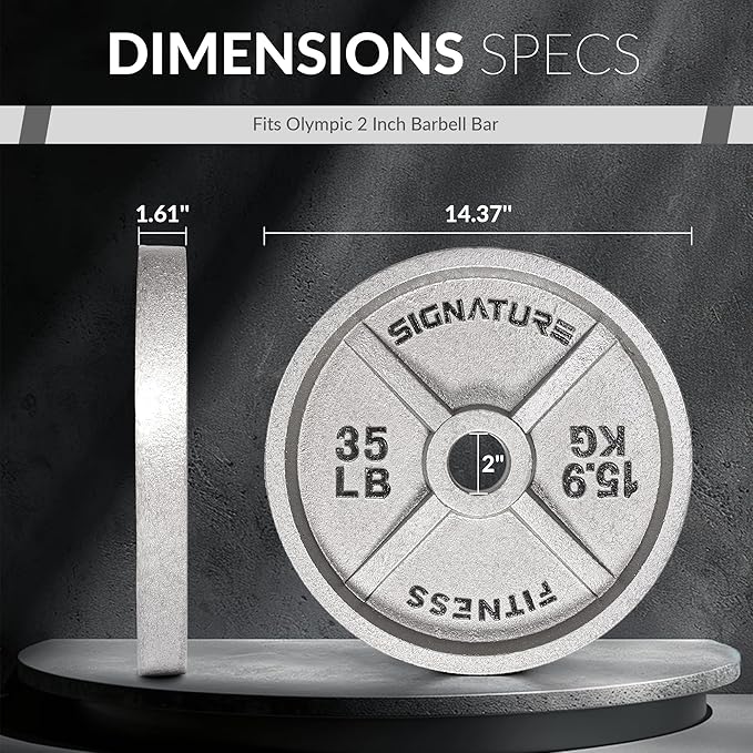 Deep Dish 2-Inch Olympic Cast Iron Weight Plates with E-Coating