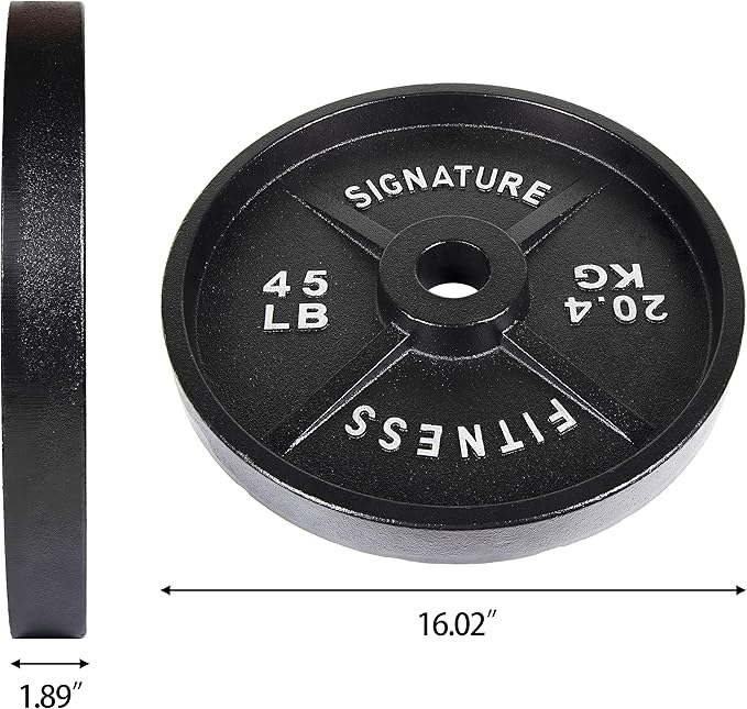 Signature Fitness Deep Dish 2-Inch Olympic Cast Iron