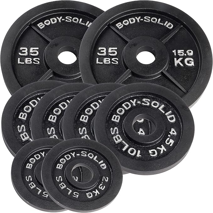Body-Solid Cast Iron Olympic Weight Plate Set 2 Inch
