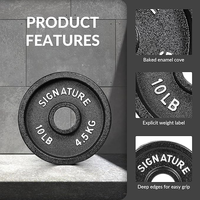 Deep Dish 2-Inch Olympic Cast Iron Weight Plates with E-Coating