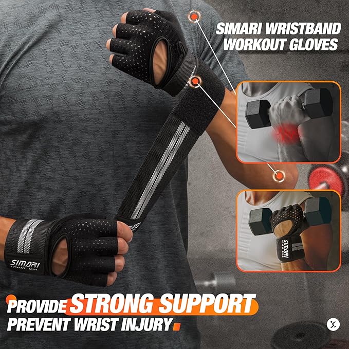 SIMARI Breathable Workout Gloves for Men Women
