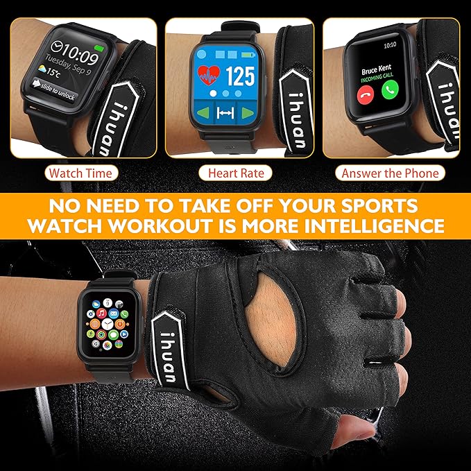 ihuan New Breathable Workout Gloves for Women & Men - No More Sweaty & Full Palm Protection Gym Exercise, Cycling, Fitness, Weightlifting, Pull-ups, Deadlifting, Rowing
