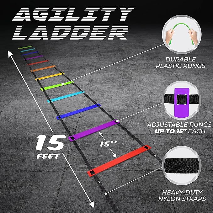 Yes4All 8, 12, 20 Rungs Agility Ladder -
