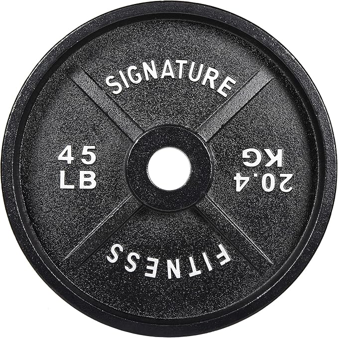 Signature Fitness Deep Dish 2-Inch Olympic Cast Iron