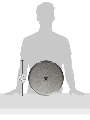 CanDo Inflatable Balance Disc for Balance Training, Proprioception, Strengthening Lower Extremities, Posture, Back Pain, Stress Relief, Restlessness and Anxiety. Silver, 14” Diameter