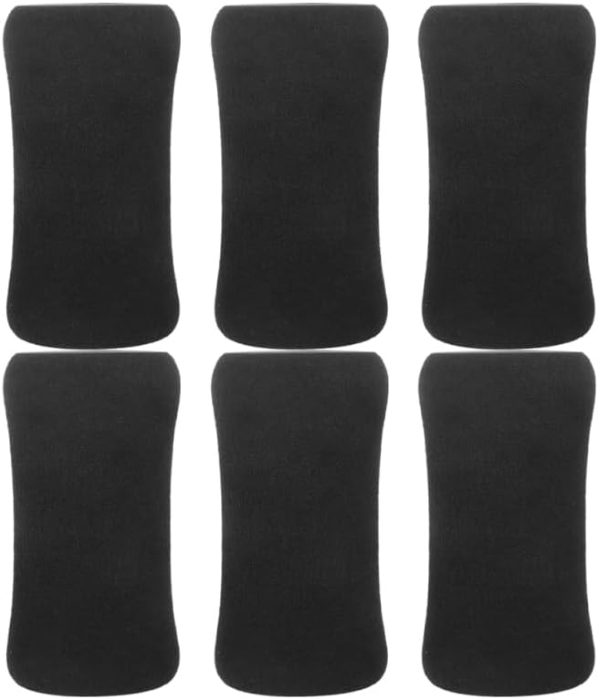 SUPVOX 6pcs Black Foam Foot Pads for Exercise Equipment, Leg Extension Machine Covers, Gym Replacement Rollers, 5.11 X 2.75 X 0.90 Inch, Home Gym Accessories