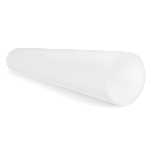 CanDo White PE Foam Rollers for Exercise 6" x 36"