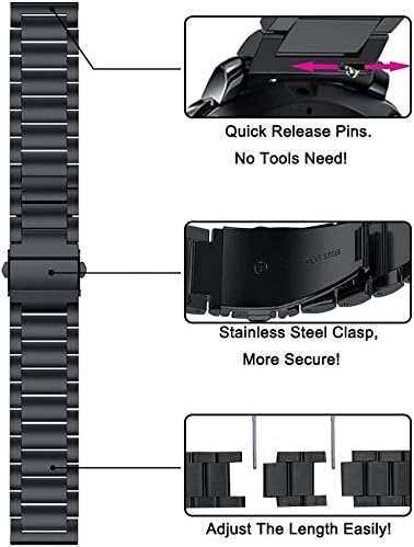 FitTurn Bands Compatible with Letscom, Letsfit, Lintelek, Yamay SmartWatch -Replacement Classic Stainless Steel Metal WatchBand for ID205L, ID205U,ID215G, ID205, ID216, ID205S, SW021