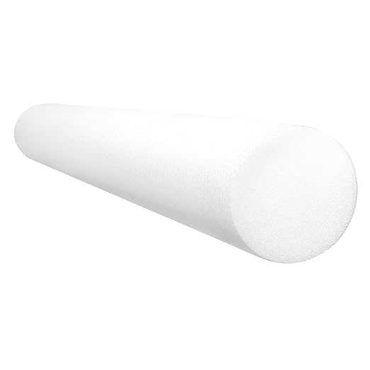 CanDo White PE Foam Rollers for Exercise 4" x 36"