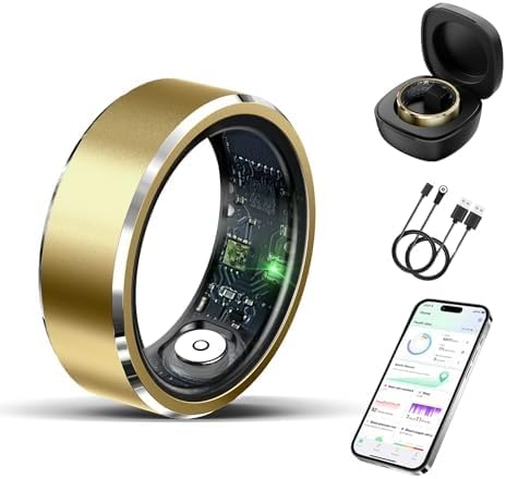 Smart Ring for Women Men-Wearable Fitness Tracker with Sleep Tracking Heart Rate Blood Oxygen Healthy Monitor Ring Activity Monitoring Steps Calories for Adult